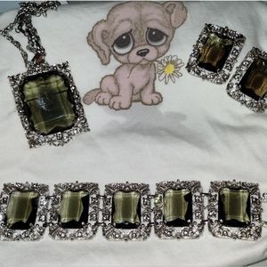 Vintage Sarah Coventry Statement piece Silver Jewelry set.